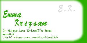emma krizsan business card
